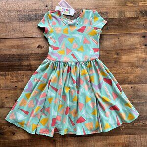 NWT Dot Dot Smile Classic Cap Sleeve Dress Geometric Mint 3/4